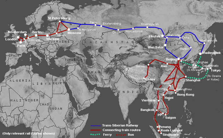 Trans Siberian map