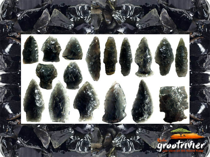 Obsidiaan, natuurlike vulkaniese glas, as snygereedskap