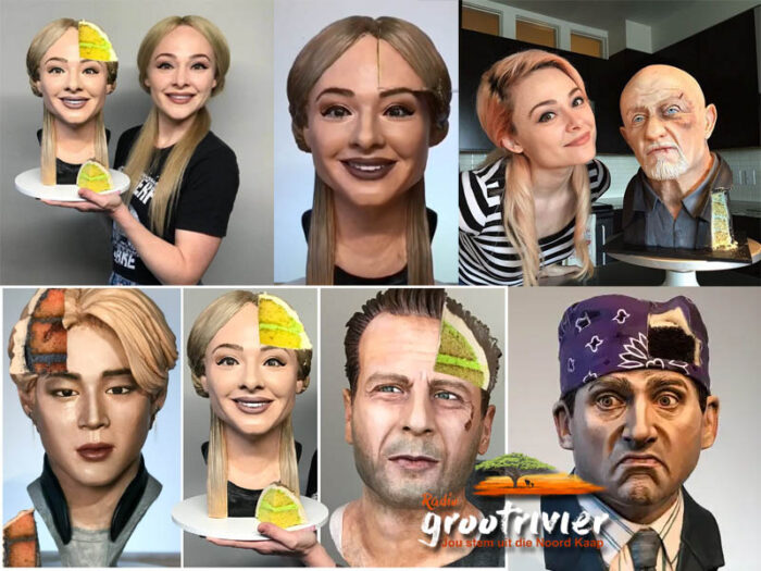 Die verruklike kunstenaarskap van Natalie Sideserf hiper realistiese selfiekoeke neem die middelste verhoog