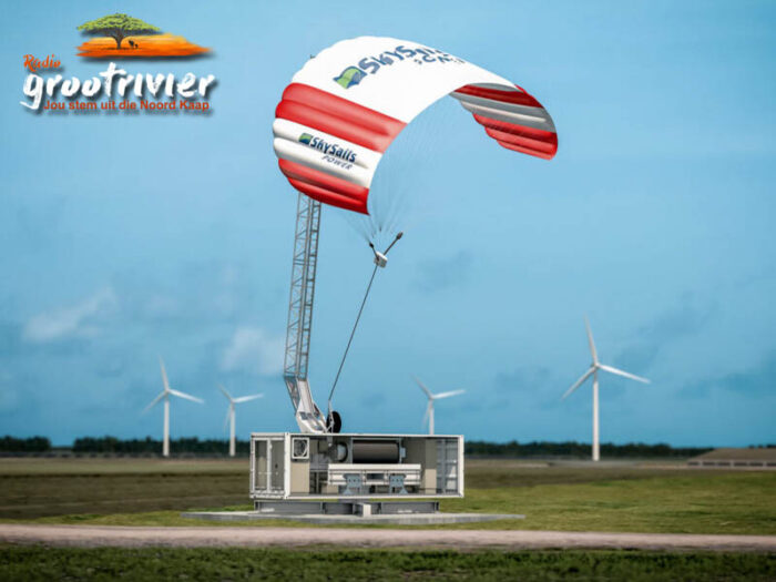 Revolusionerende Windenergie Die Sky Kite vlieër