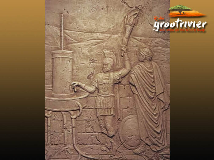 Die Grieke het 'n Hidrouliese telegraaf tydens die Eerste Puniese Oorlog gebruik 264–241 vC